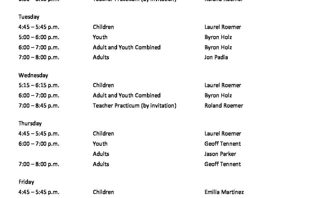 Spring 2022 Class Schedule Colorado Academy of Martial Arts